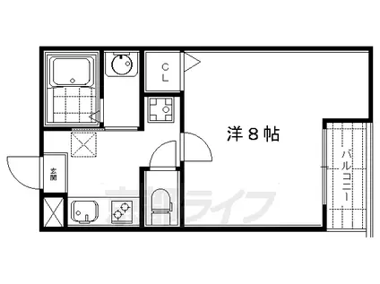 アークリード東山三条(1K/3階)の間取り写真