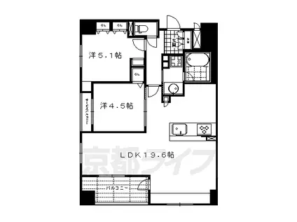 札幌市南北線 北１８条駅 徒歩5分 11階建 築12年(2LDK/2階)の間取り写真