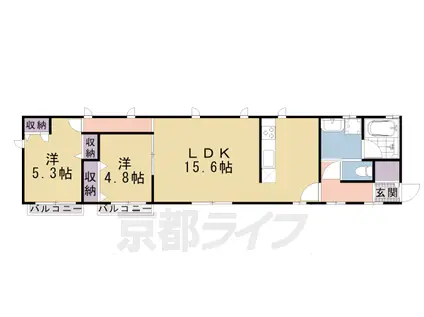京都市烏丸線 丸太町駅(京都市営) 徒歩7分 2階建 築11年(2LDK/2階)の間取り写真