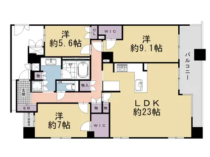 阪急電鉄京都線 京都河原町駅 徒歩4分 11階建 築11年(3LDK/11階)の間取り写真