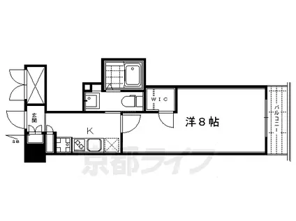 京都市東西線 東山駅(京都) 徒歩3分 5階建 築11年(1K/2階)の間取り写真