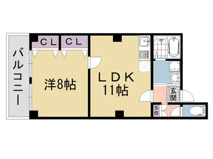 QUINTO五条烏丸(1LDK/5階)の間取り写真