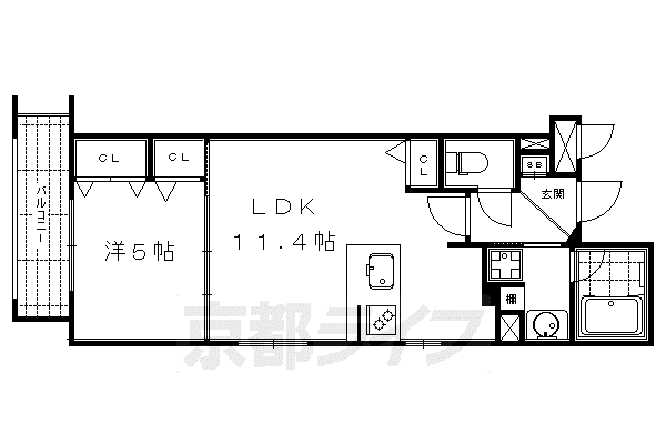 京阪電気鉄道京阪線 祇園四条駅 徒歩8分 4階建 築10年(1LDK/3階)の間取り写真