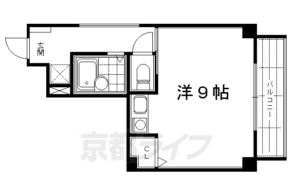 カーサ醒ヶ井(ワンルーム/2階)の間取り写真