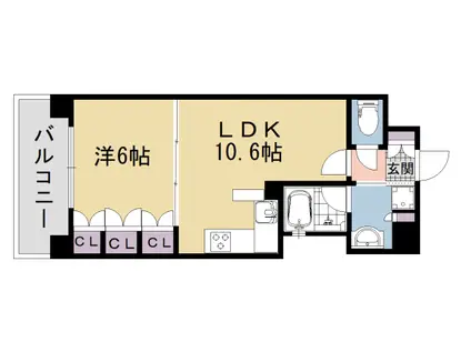 京阪電気鉄道京阪線 清水五条駅 徒歩4分 7階建 築9年(1LDK/6階)の間取り写真