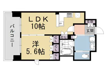 京阪電気鉄道京阪線 清水五条駅 徒歩4分 7階建 築10年(1LDK/6階)の間取り写真