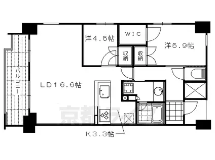 阪急電鉄京都線 京都河原町駅 徒歩5分 11階建 築10年(2LDK/10階)の間取り写真