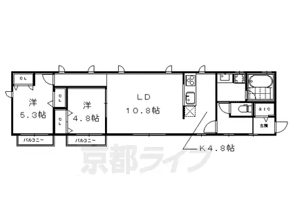 CASA DELL ALBERO-KANEKO(2LDK/2階)の間取り写真