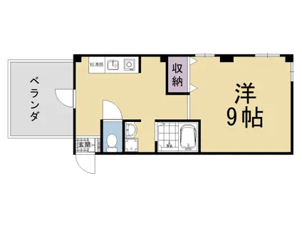 京阪電気鉄道京阪線 祇園四条駅 徒歩9分 3階建 築40年(1K/3階)の間取り写真