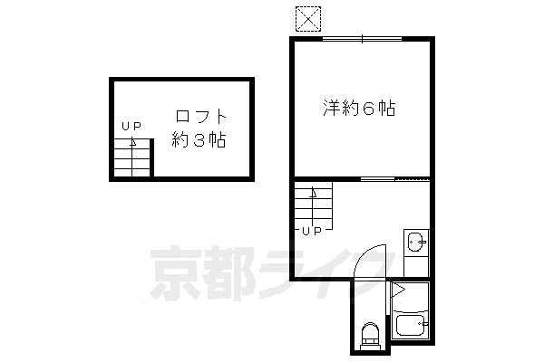 阪急電鉄京都線 京都河原町駅 徒歩10分 1階建 築33年(1K)の間取り写真