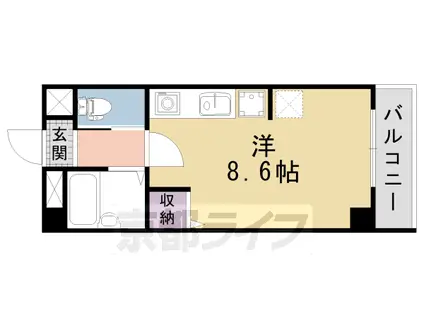 イクスピリオド京都河原町(ワンルーム/3階)の間取り写真