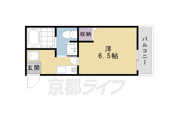 京都市東西線 二条駅 徒歩6分 3階建 築9年(1K/3階)の間取り写真