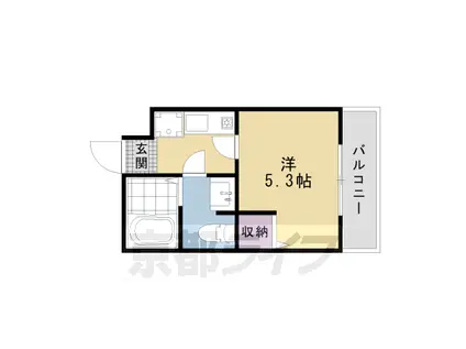 京都市東西線 二条駅 徒歩6分 3階建 築8年(1K/3階)の間取り写真