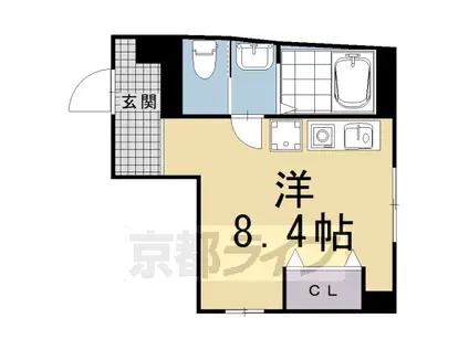 ウインズカルムⅡ(ワンルーム/3階)の間取り写真