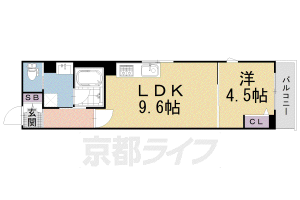 シャーメゾン ベゴニア 三条(1LDK/3階)の間取り写真