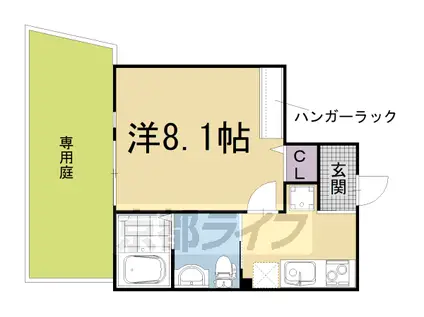 MESA VERDE御薗橋Ⅱ(1K/1階)の間取り写真