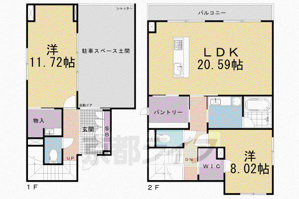 ROMAN LUMINOUS(2SLDK/1階)の間取り写真
