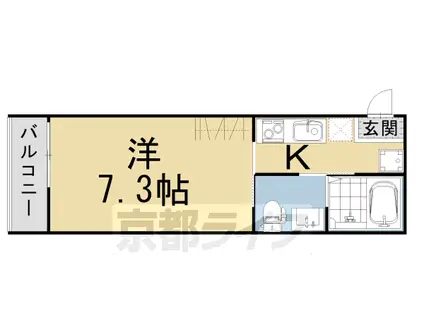 サンクトスコート五条室町(1K/4階)の間取り写真