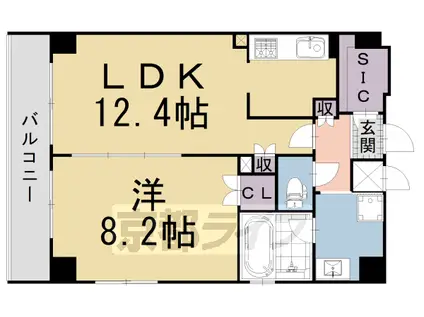 ロックフィールド(1LDK/4階)の間取り写真