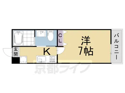 フォルビート五条(1K/2階)の間取り写真