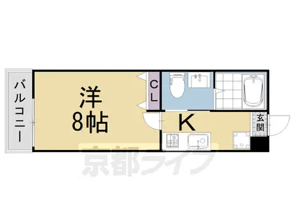 フォルビート五条(1K/1階)の間取り写真