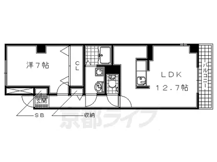 京阪電気鉄道宇治線 木幡駅(京阪) 徒歩13分 6階建 築11年(1LDK/2階)の間取り写真