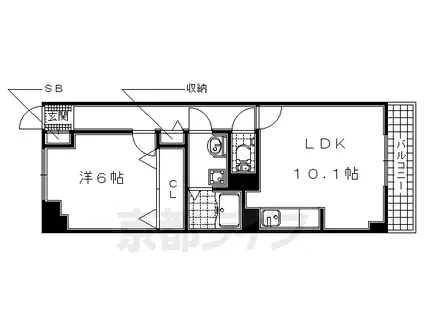 京阪電気鉄道宇治線 木幡駅(京阪) 徒歩13分 6階建 築11年(1LDK/5階)の間取り写真
