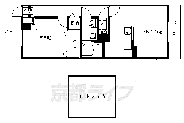 ドエル・ボーリウム(1LDK/3階)の間取り写真