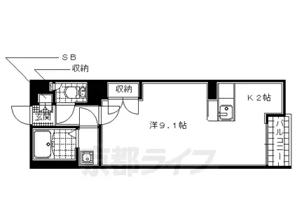 レオネクストヒルズ(ワンルーム/2階)の間取り写真