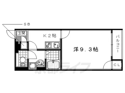 京都市東西線 六地蔵駅(京都市営) 徒歩4分 2階建 築10年(1K/1階)の間取り写真