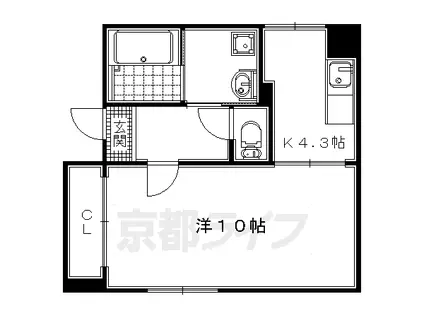 奈良線 宇治駅(ＪＲ) 徒歩13分 6階建 築10年(1K/2階)の間取り写真