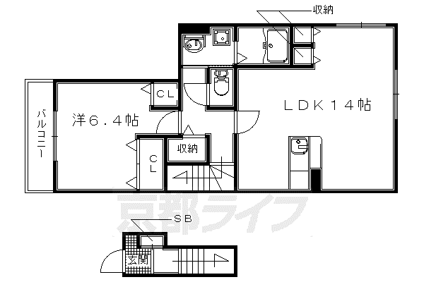サンタ・シーマ(1LDK/2階)の間取り写真