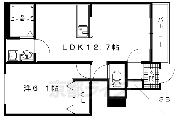 京阪電気鉄道宇治線 黄檗駅(京阪) 徒歩20分 2階建 築9年(1LDK/1階)の間取り写真