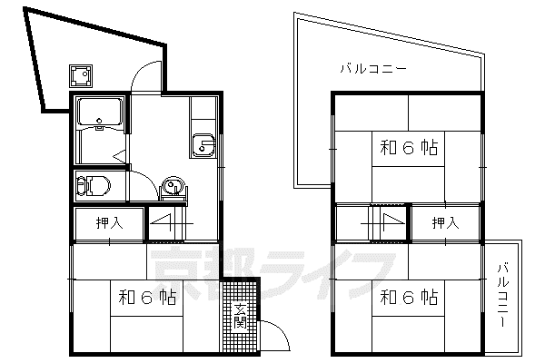 奈良線 新田駅(京都) 徒歩8分 2階建 築40年