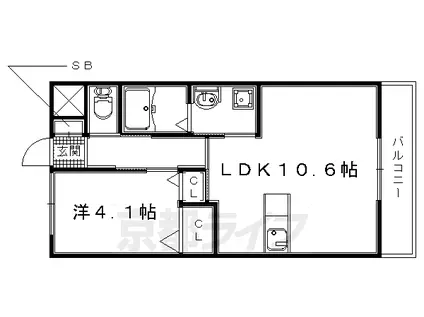 グローリアハイムⅡ(1LDK/3階)の間取り写真
