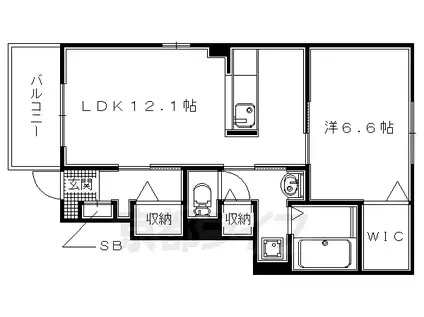京阪電気鉄道宇治線 黄檗駅(京阪) 徒歩10分 2階建 築6年(1LDK/1階)の間取り写真