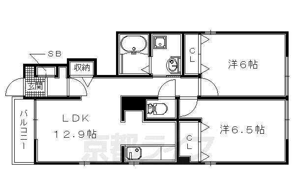 奈良線 木幡駅(ＪＲ) 徒歩12分 1階建 築7年(2LDK/1階)の間取り写真