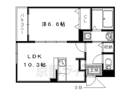 京阪電気鉄道京阪線 淀駅 徒歩44分 2階建 築6年(1LDK/2階)の間取り写真