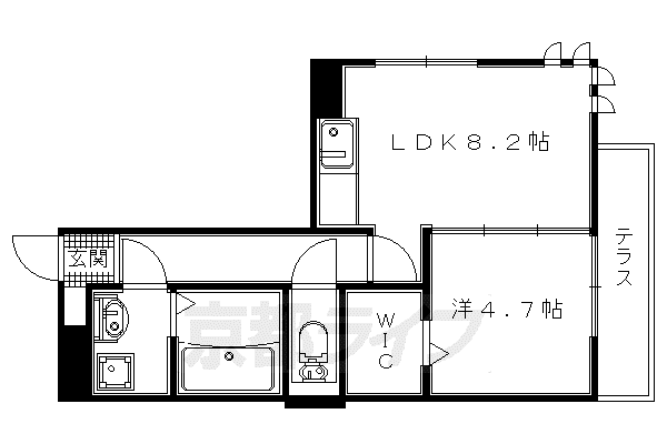 シンフォニー久津川(1LDK/3階)の間取り写真