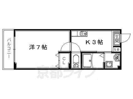 アロッジオ指月(1K/1階)の間取り写真