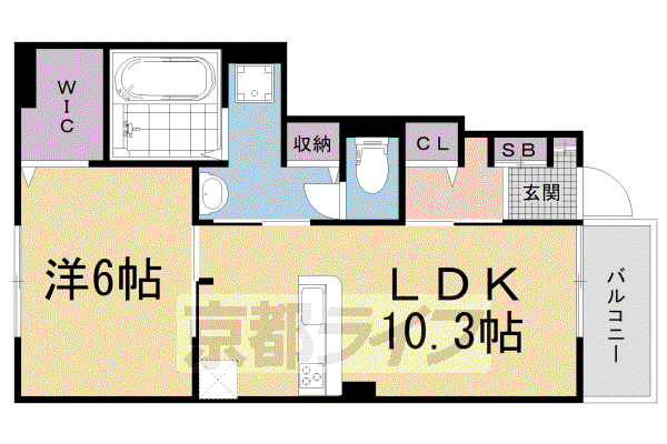 近鉄京都線 小倉駅(京都) 徒歩39分 2階建 築5年(1LDK/1階)の間取り写真