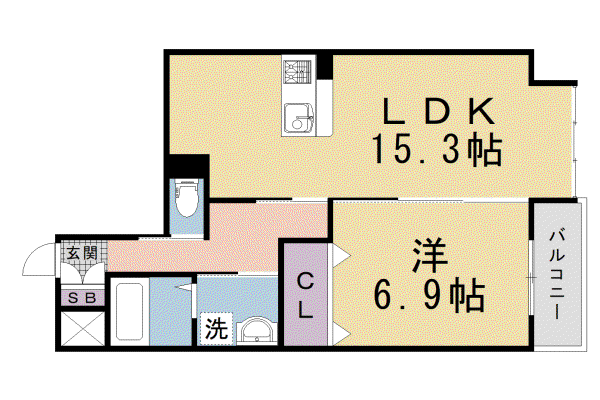 京阪電気鉄道京阪線 樟葉駅 徒歩20分 3階建 築14年(1LDK/3階)の間取り写真