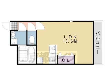 阪急電鉄京都線 桂駅 徒歩18分 3階建 築10年(ワンルーム/3階)の間取り写真