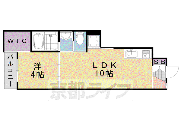 阪急電鉄嵐山線 上桂駅 徒歩13分 2階建 築10年(1LDK/1階)の間取り写真