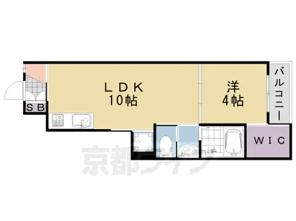 阪急電鉄嵐山線 上桂駅 徒歩13分 2階建 築9年(1LDK/1階)の間取り写真