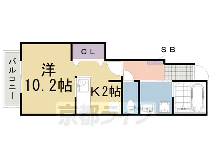 アニメート SHINO(1K/1階)の間取り写真