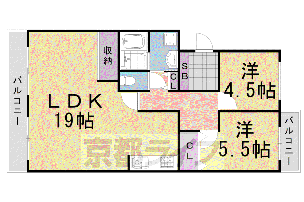 ヴィラピーシス(3LDK/1階)の間取り写真