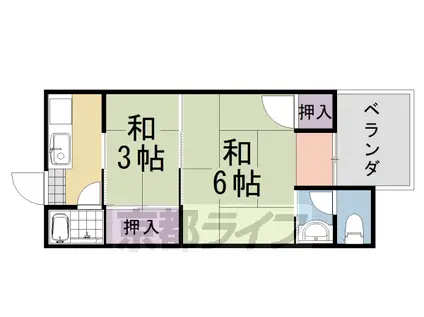 山田ハイツ(2K/2階)の間取り写真