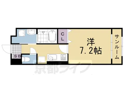 ベルデーアⅡ(1K/1階)の間取り写真