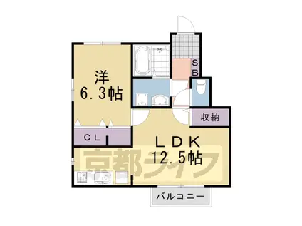 ARKS24(1LDK/1階)の間取り写真